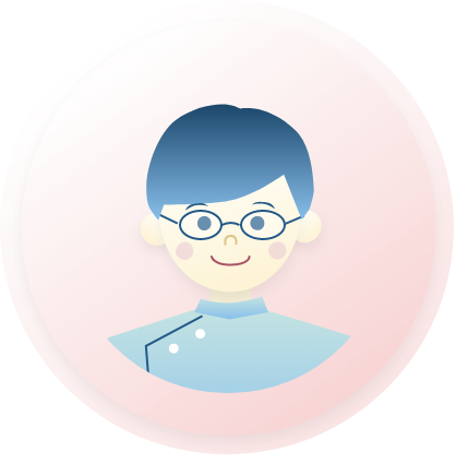 眼鏡をかけた歯科衛生士Kさんのイラスト